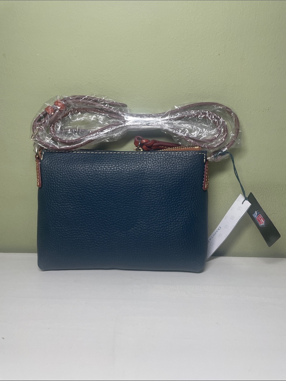 Dooney & Bourke Navy Crossbody with Ginger Trim - Picture 4 of 5